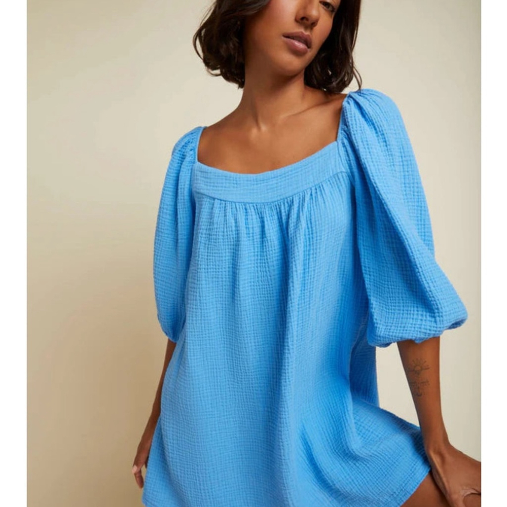 Nation Carter Square Neck Mini
Blue Puff Sleeve Dress